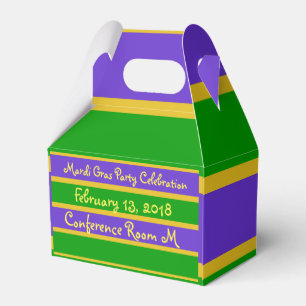 Mardi Gras Streifen Farben Geschenkschachtel