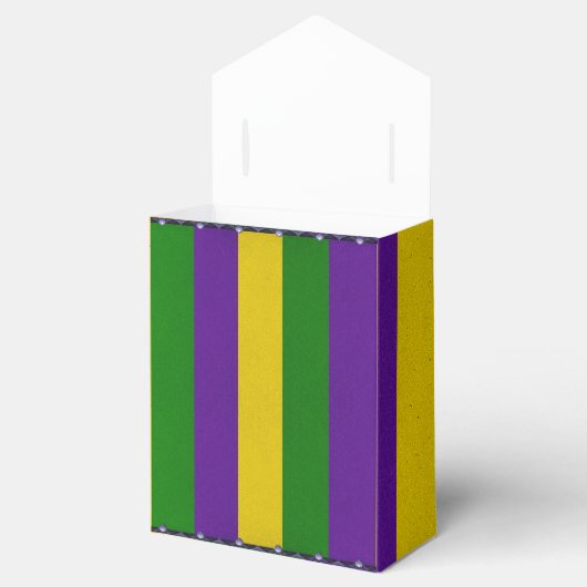 Mardi Gras Streifen Muster Geschenkschachtel (Geöffnet)