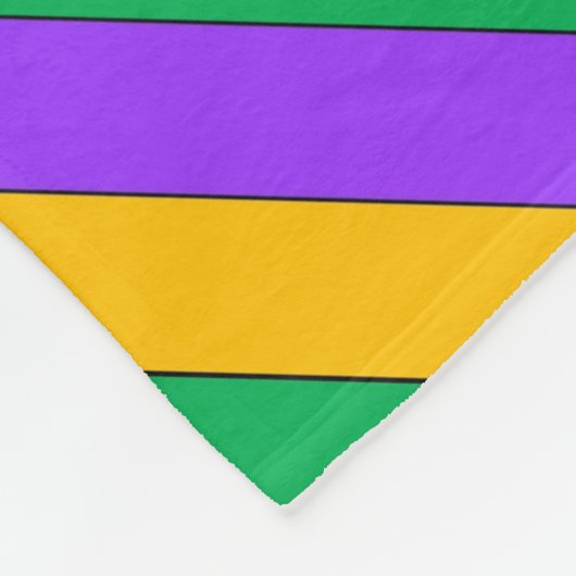 Mardi Gras Streifen Muster Lila-Gelb Fleecedecke (Ecke)