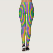 Mardi Gras Streifen Muster Lila-Gelb Leggings (Rückseite)