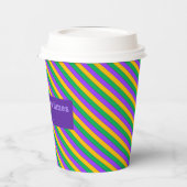 Mardi Gras Streifen Muster Lila-Gelbe Paste Pappbecher (Links)