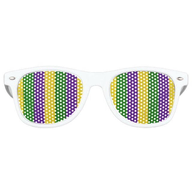 Mardi Gras Streifen Muster Partybrille (Vorderseite)