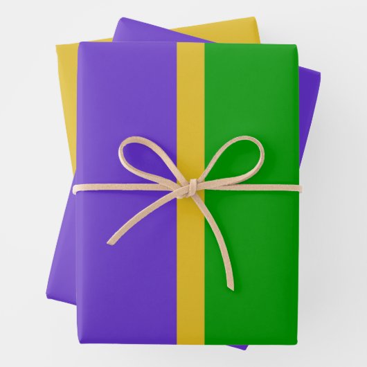 Mardi Gras Streifen Umhüllungspapierblätter Geschenkpapier Set (Beispiel)