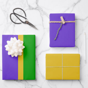 Mardi Gras Streifen Umhüllungspapierblätter Geschenkpapier Set