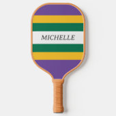 Mardi Gras Stripe Pickleball Schläger (Vorderseite)