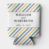 Mardi Gras Stripe Wedding Dosenkühler (Vorderseite)