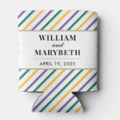 Mardi Gras Stripe Wedding Dosenkühler (Rückseite)