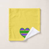 Mardi Gras Striped Heart Badhandtuch Set (Waschlappen)
