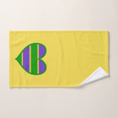 Mardi Gras Striped Heart Badhandtuch Set (Handtuch)