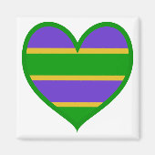Mardi Gras Striped Heart Magnet (Vorne)