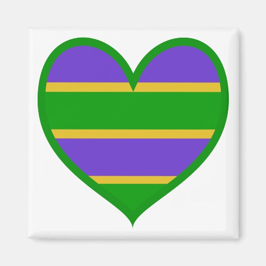 Mardi Gras Striped Heart Magnet (Vorne)