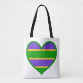 Mardi Gras Striped Heart Tasche (Vorderseite)