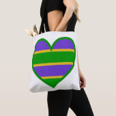 Mardi Gras Striped Heart Tasche (Von Nahem)