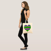 Mardi Gras Striped Heart Tragetasche (Vorderseite (Model))