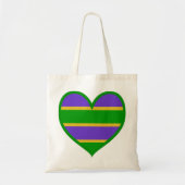Mardi Gras Striped Heart Tragetasche (Vorne)