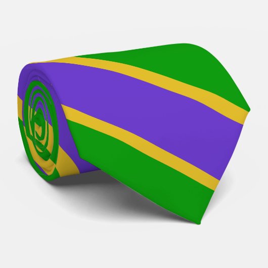 Mardi Gras Striped Krawatte (Gerollt)