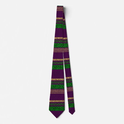 Mardi Gras Striped  Krawatte (Vorderseite)