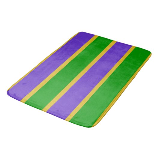 Mardi Gras Stripes Badematte (Schrägansicht)