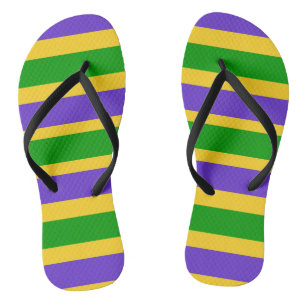 Mardi Gras Stripes Badesandalen