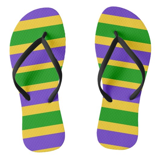 Mardi Gras Stripes Badesandalen (Fußbett)