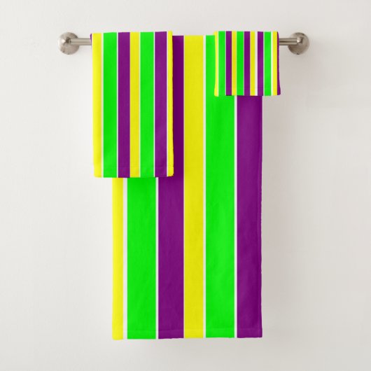 Mardi Gras Stripes Badhandtuch Set (Insitu)