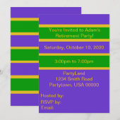 Mardi Gras Stripes Einladung (Vorne/Hinten)