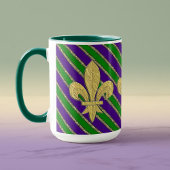 Mardi Gras Stripes & Fleur de Lys Tasse