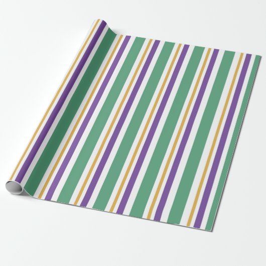 Mardi Gras Stripes Geschenkpapier (Ungerollt)