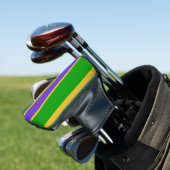 Mardi Gras Stripes Golf Headcover (In Situ)