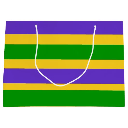 Mardi Gras Stripes Große Geschenktüte (Vorderseite)