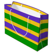Mardi Gras Stripes Große Geschenktüte (Rückseite Schrägansicht)
