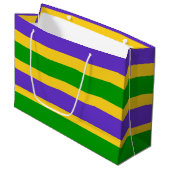 Mardi Gras Stripes Große Geschenktüte (Vorderseite Schrägansicht)