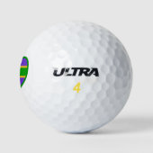 Mardi Gras Stripes Herz Golfball (Logo)