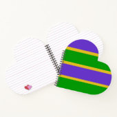 Mardi Gras Stripes Herz Notizblock (Innenseite)