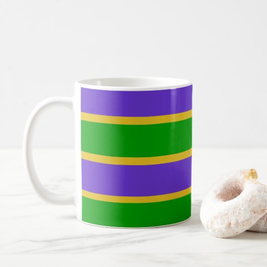 Mardi Gras Stripes Kaffeetasse (Mit Donut)