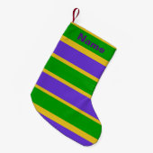 Mardi Gras Stripes Kleiner Weihnachtsstrumpf (Vorderansicht (hängend))