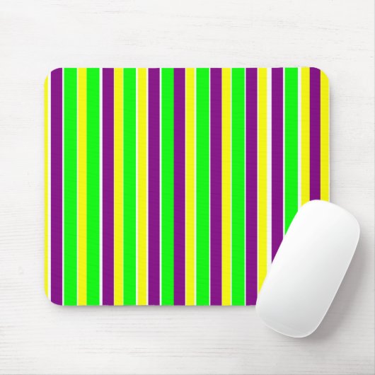 Mardi Gras Stripes Mousepad (Mit Mouse)