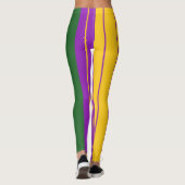 Mardi Gras Stripey Mauve, grün, gelb Leggings (Rückseite)