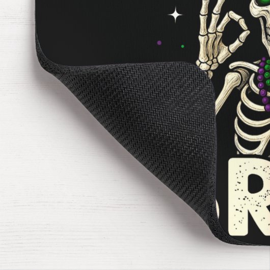 Mardi Gras Sugar Skull Skeleton Six Seven Bruh Mem Mousepad (Ecke)