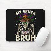 Mardi Gras Sugar Skull Skeleton Six Seven Bruh Mem Mousepad (Mit Mouse)