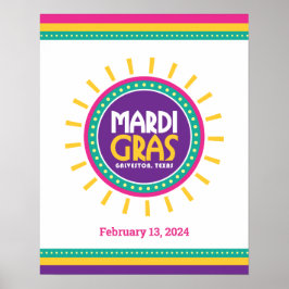 Mardi Gras Sun, Galveston, Texas Poster