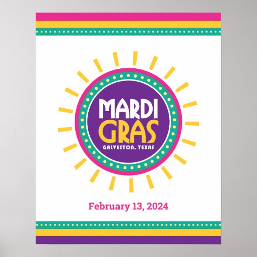 Mardi Gras Sun, Galveston, Texas Poster (Vorne)