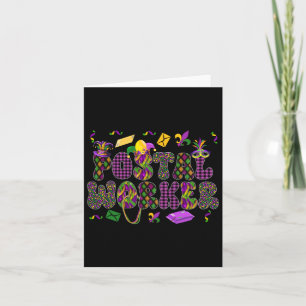Mardi Gras Symbols Postal Jester Hat Karte