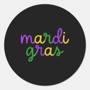 Mardi Gras T Shirt Funny Mardi Gras Party für Männ Runder Aufkleber