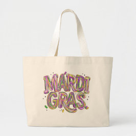 Mardi Gras-Tasche – Farbige Karnevalsparty-Tasche Jumbo Stoffbeutel