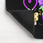Mardi Gras Teacher Coquette Bow Pencil Apple Buch Mousepad (Ecke)