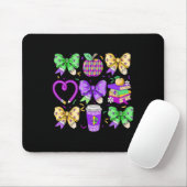 Mardi Gras Teacher Coquette Bow Pencil Apple Buch Mousepad (Mit Mouse)