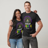 Mardi Gras Teacher First Grade Krewe Rainbow Leopa T-Shirt (Unisex)