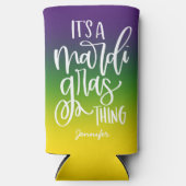Mardi Gras Text Design Ombre Selters Dosenkühler (Vorderseite)