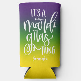 Mardi Gras Text Design Ombre Selters Dosenkühler